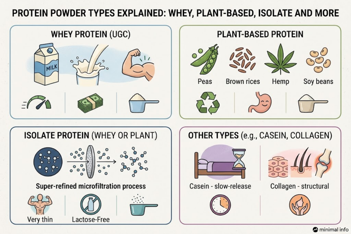 Protein Powder Types Explained: Whey, Plant-Based, Isolate and More